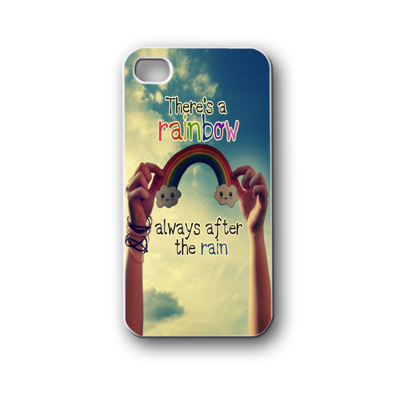 Theres A Rainbow Quotes - Iphone 4/4s/5/5s/5c, Case - Samsung Galaxy S3/s4/note/mini, Cover, Accessories,gift